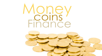 golden coins isolated on white