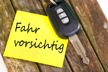 Autoschlüssel mit Notiz