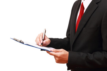 businessman analyzing document