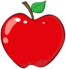 Cartoon Red Apple