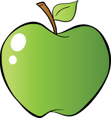 Green Apple In Gradient