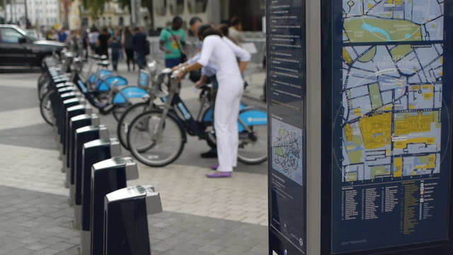 Cycle hire, London, UK