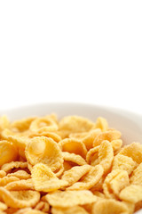 Close-up a bowl of cornflakes