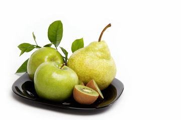 Fresh fruits isolated on a white background.