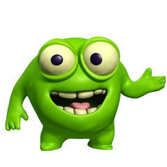 green cute monster