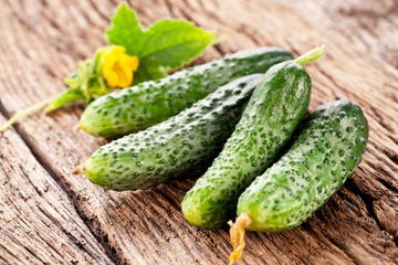 Cucumbers with leaves