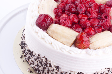 fruit cake with cream