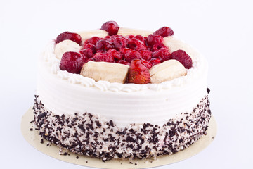 fruit cake with cream