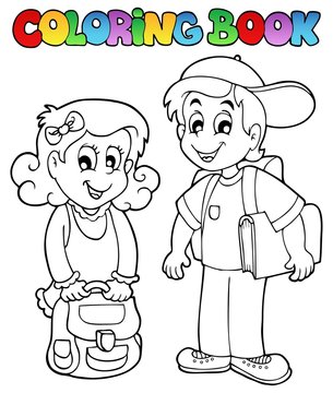 Coloring book school topic 3