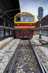 Obraz premium Train station and railway