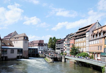 Fototapeta na wymiar Panoramic view of Petit France district in Strasbourg