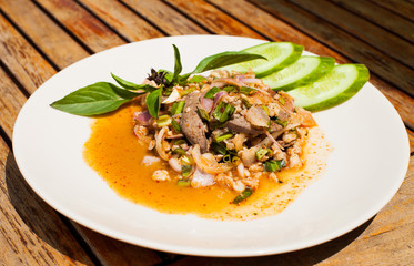 Thai Spicy minced meat salad 