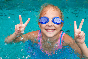 little girl in the pool