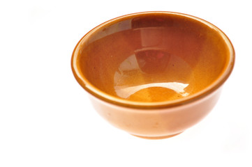 Brown bowl isolated