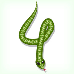 Snake font. Digit 4
