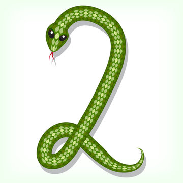 Snake font. Digit 2