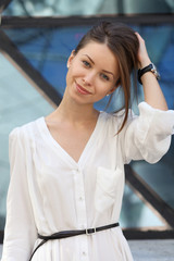 Beautiful young woman on the street