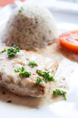 grilled salmon and lemon