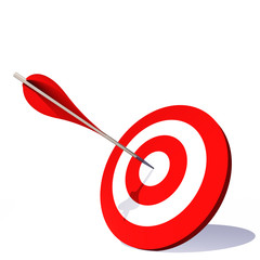 High resolution red dart target board with arrow