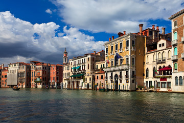 Beautiful buildings on main canal of Venice
