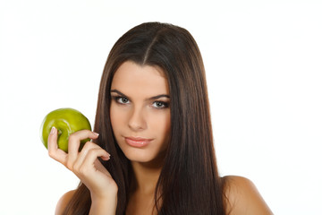 girl with a green apple, emotions