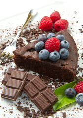 chocolate cake with fresh berry