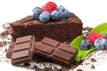 chocolate cake with fresh berry