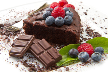 chocolate cake with fresh berry
