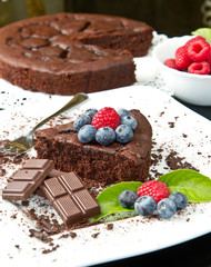 chocolate cake with fresh berry