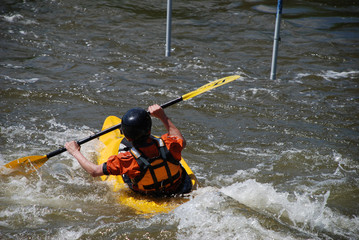Kajak Slalom Wildwasserkajak Wildwasser Rennen