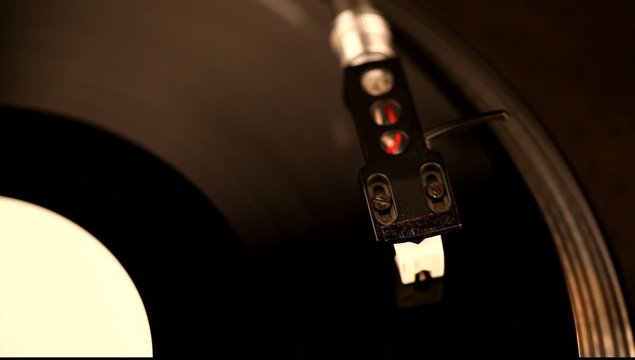 Spinning record, footage