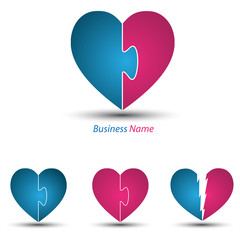 logo heart blue and pink