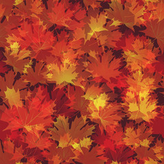 Naklejka na ściany i meble EPS10 Autumn leaves seamless background. Vector illustration.