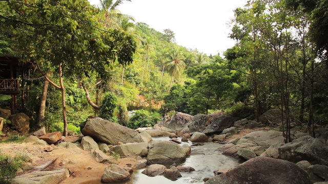 river from waterfall