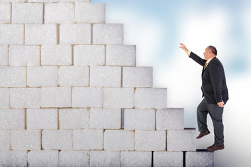 Man with a goal to the top