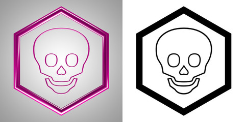 3D-Icon Scull, front-view. With transparency mask.