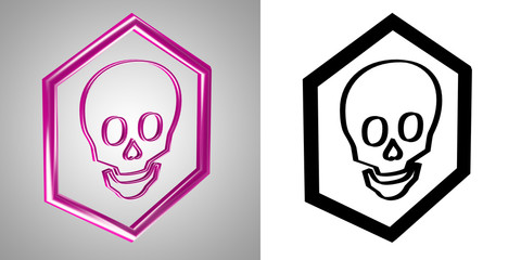 3D-Icon Scull, side-view. With transparency mask.