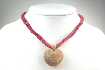 Gold Brillant Herz Collier