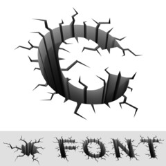 cracked font letter C