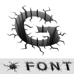 cracked font letter G