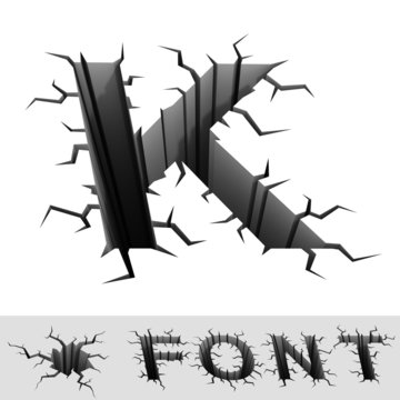 cracked font letter K