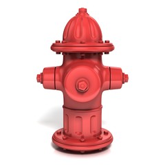 fire hydrant 3d illustration isolated on white - front view