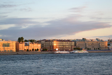 Fototapeta na wymiar The Robespierre Embankment in St.Petersburg