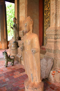 Buddha statue around Phra Kaew Pavilion, Vientiane