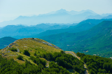 Naklejka na ściany i meble mounteins landscape in montenegro