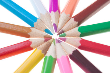Color pencils arrangment