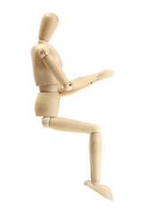 wooden mannequin isolated on white