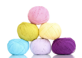 Knitting yarn isolated on white