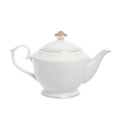 ceramic teapot, isolated on white background