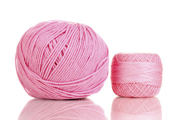Knitting yarn isolated on white